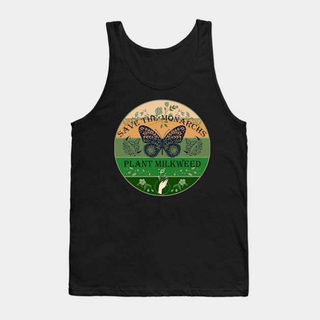 Save The Monarchs Plant Milkweed Sunset Forest Tank Top by mythikcreationz